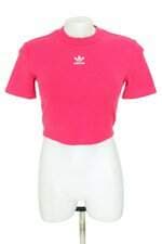 cropped Adidas feminino rosa com bordado