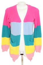 cardigan de tricô feminino colorido