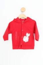 casaco pinguinho kids vermelho com bordado
