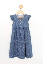 vestido poim kids azul com poás e aplique