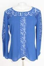 blusa bana bana feminina azul com renda