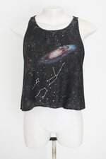 crooped farm feminino preto estampado