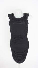 vestido carmim feminino preto com forro e franzido
