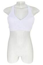 top esportivo track & field feminino branco com bojo e recortes