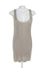 Vestido Canal tricô dourado com forro