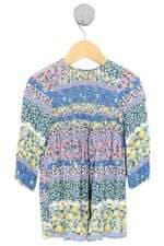vestido Zara kids estampado com franzido