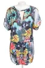 vestido Colcci feminino estampado com recortes e tule