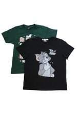  kit camiseta kids preta e verde com silk