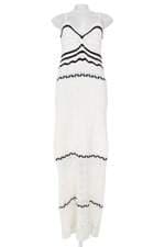 vestido de tricô visual feminino off white 
