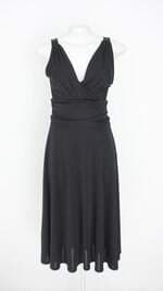 vestido marie claire feminino preto com forro e franzido