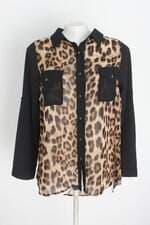 camisa collections feminina estampada com barra mullet e recortes