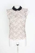 blusa zara feminina bicolor com transparência