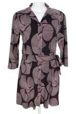 vestido Renner feminino roxo estampado com faixa na cintura