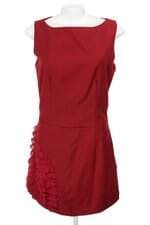 vestido lb store feminino vermelho com babado e forro