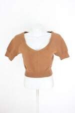 cropped de tricô Oh, Boy feminino marrom