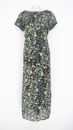vestido chif on feminino preto floral com forro