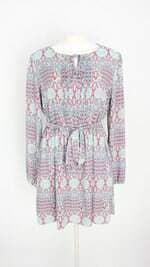 vestido forever 21 feminino estampado com faixa na cintura e meio forro