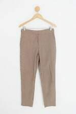 calça de tecido zara feminina bege estampada