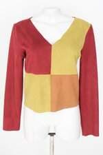 blusa manga longa monofatto feminina colorida com recortes
