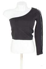 blusa Zara feminina preta com recortes