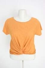 blusa viva feminina laranja com torção
