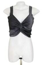 cropped tita catita feminino preto com torção