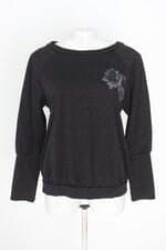 blusa namine feminina preta com bordado e brilho