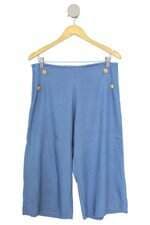 calça de tecido feminina azul