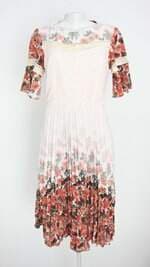 vestido kauly feminino floral com forro e plissado