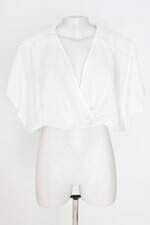 blusa cropped Zara feminina branca