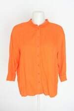 camisa marisa feminina laranja com barra mullet