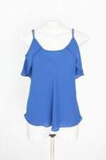 regata costume feminina azul com babado