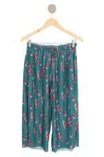 calça de tecido Zara kids floral com cós com elástico e plissado