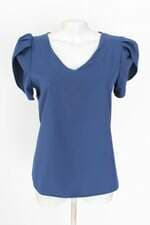 blusa zalla feminina azul com pregas