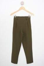 calça de tecido wear ever feminina verde com pregas