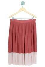 saia Shoulder feminino rosa com forro e plissado