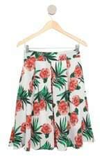 Saia floral com pregas
