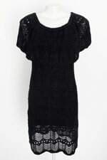 vestido amaro feminino preto com forro e sobreposição