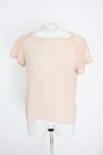 blusa cortelle feminina rosa com paetê e transparência