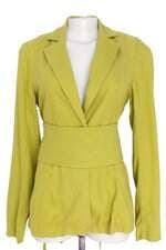 blazer Lezalez feminino verde com faixa na cintura e fenda