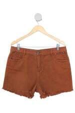 shorts feminino marrom com aplique
