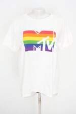 camiseta mtv feminina off white com silk