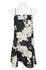 vestido Farm feminino estampado com peplum e recortes