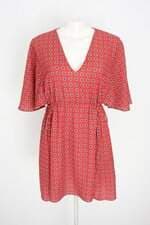 vestido amaro feminino estampado com faixa na cintura e forro