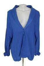 cardigan laguna feminino azul com laxtex no punho