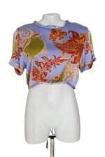 blusa cropped C&A feminina estampada