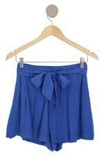 shorts feminino laguna azul com faixa na cintura