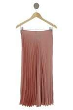 saia Zara plissada rosa 