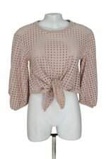 blusa Zara feminina rosa com recortes