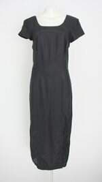 vestido leslie fay feminino preto com fenda